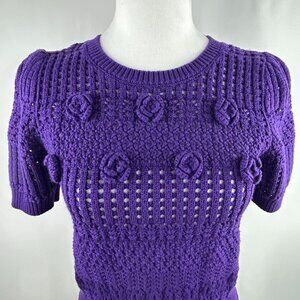 Tristan boho romantic purple crochet knit top – Women's Small